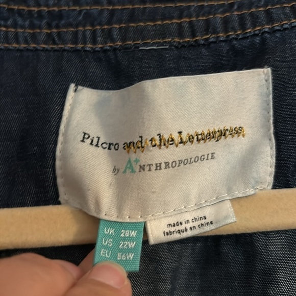 Anthropologie Pilcro and The Letterpress Denim Shorts Romper - Picture 4 of 6